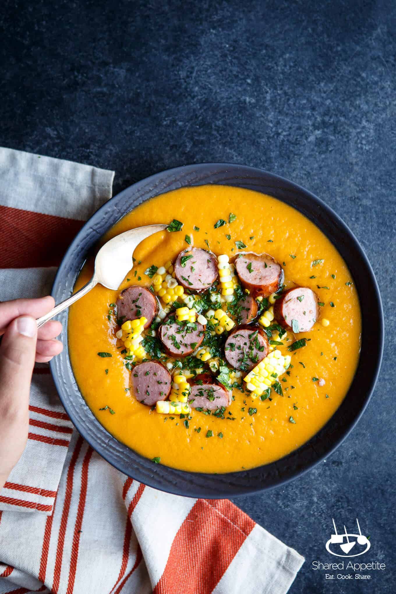 sweet potato corn sausage soup 5