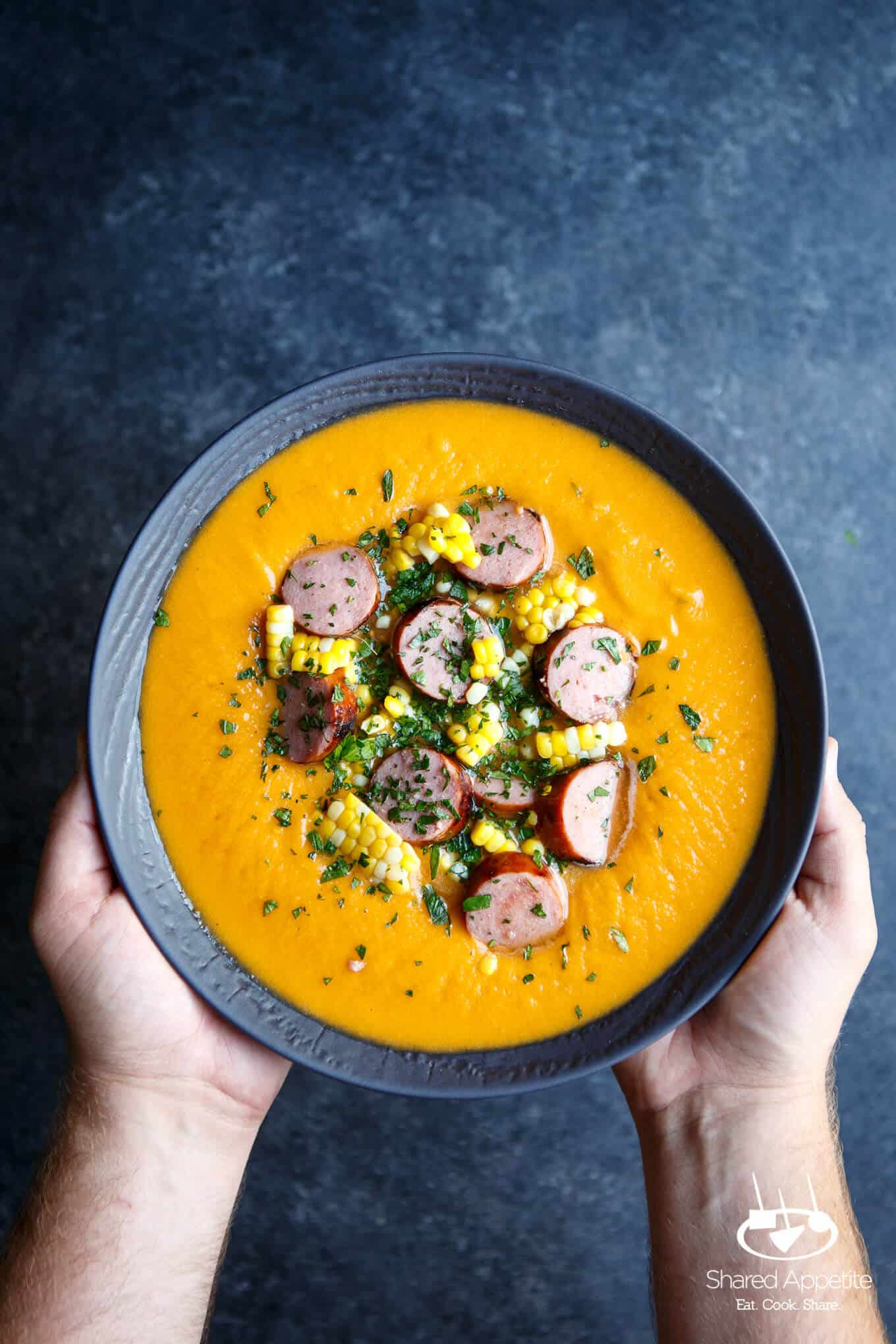 sweet potato corn sausage soup 9