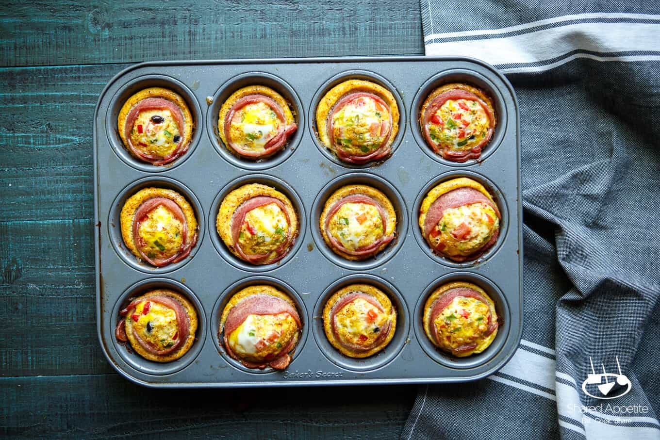 Healthy Turkey Bacon Wrapped Southwest Egg Muffins