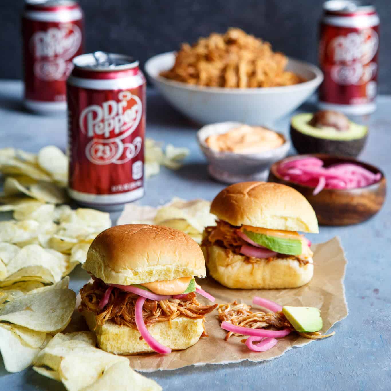 slow cooker dr pepper bbq pulled chicken sliders 17 copy