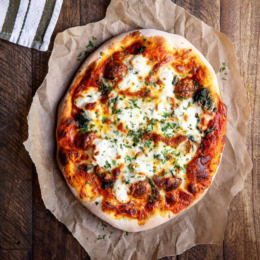 Meatball, Spinach, and Ricotta Pizza Shared Appetite