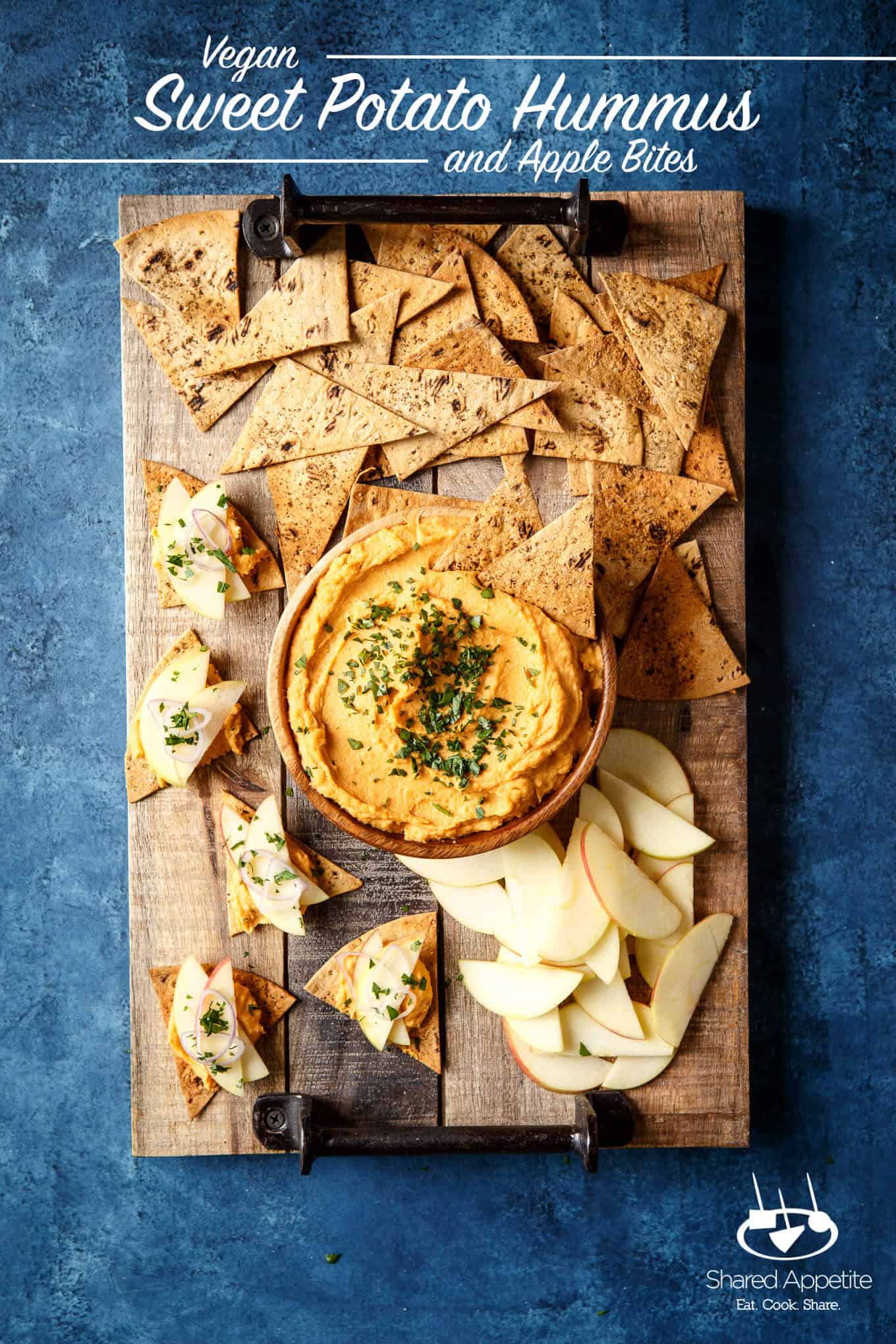 Vegan Sweet Potato Hummus and Apple Bites