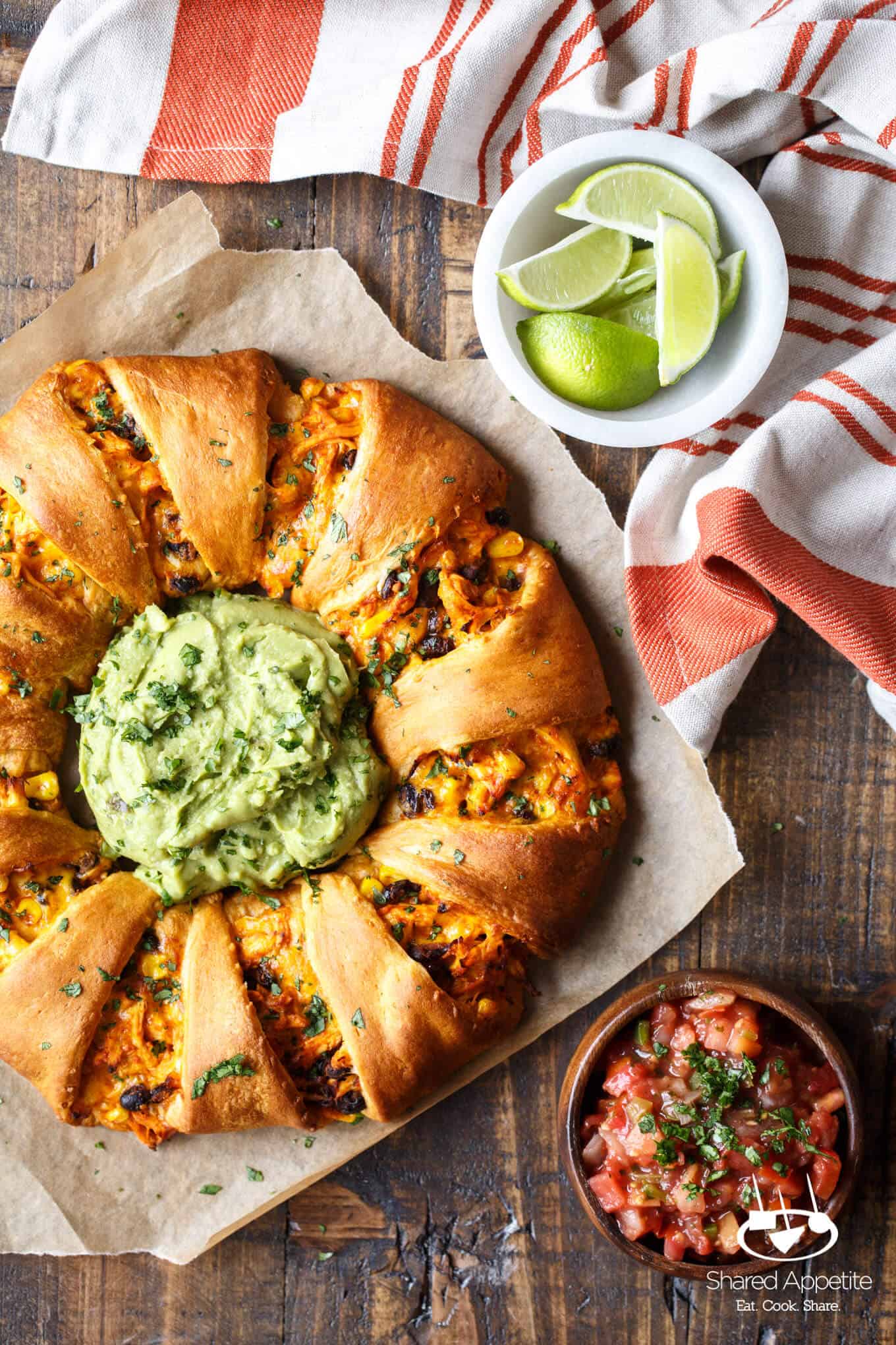 Chicken Enchilada Crescent Ring | sharedappetite.com