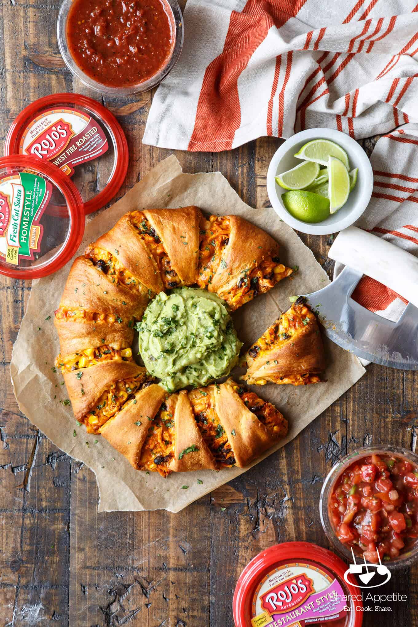 Chicken Enchilada Crescent Ring | sharedappetite.com