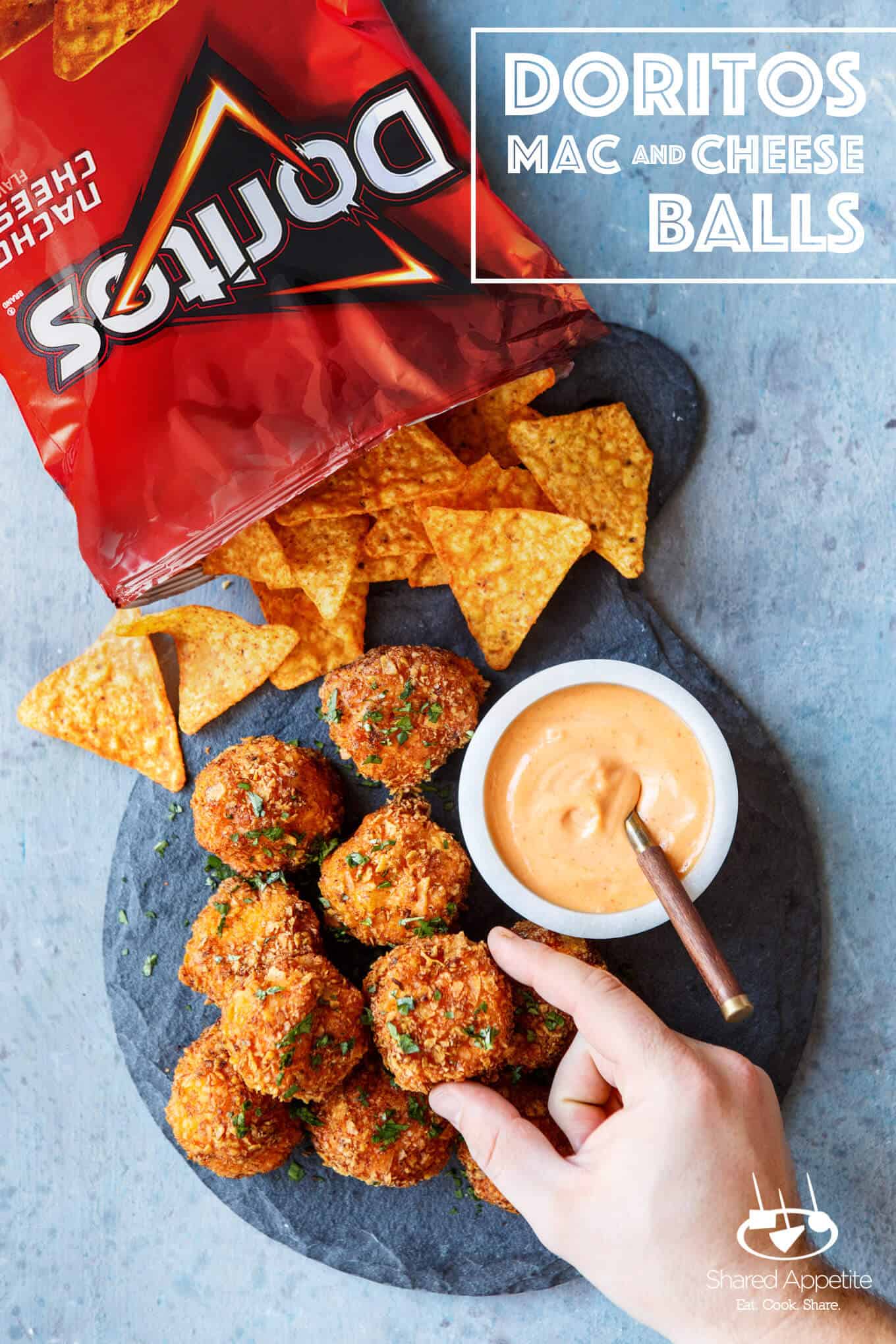 Doritos Mac and Cheese Balls with Sriracha Mayo Shared Appetite