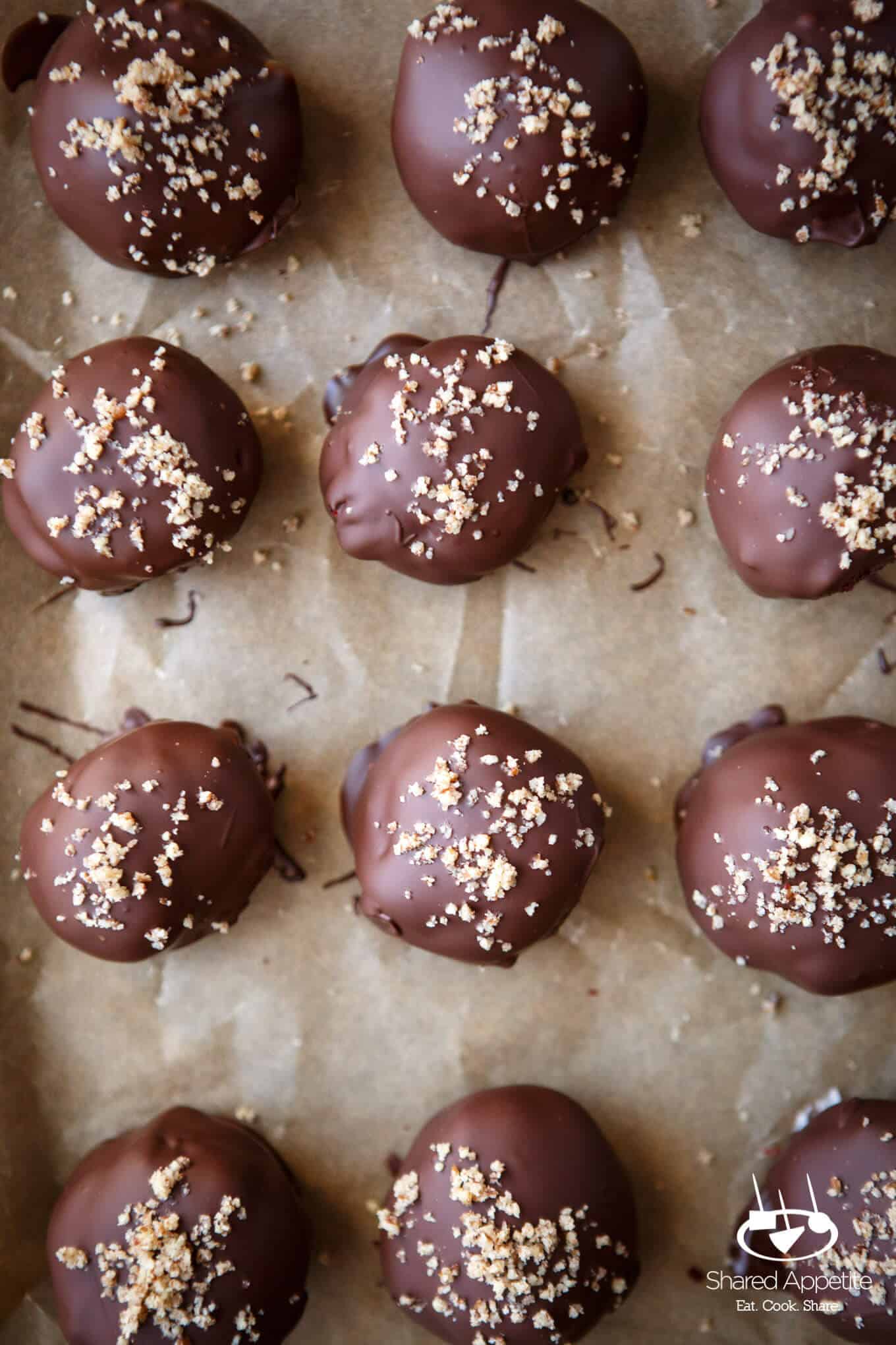 Nutella Filled Red Velvet Cake Truffles | sharedappetite.com