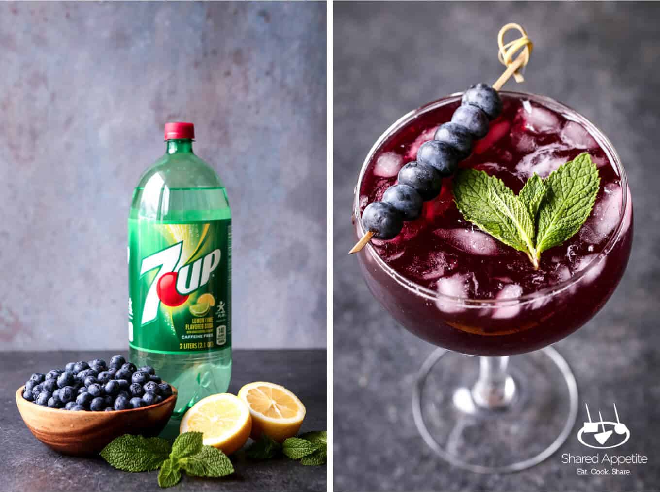 Sparkling Blueberry Lemonade Mojitos | sharedappetite.com