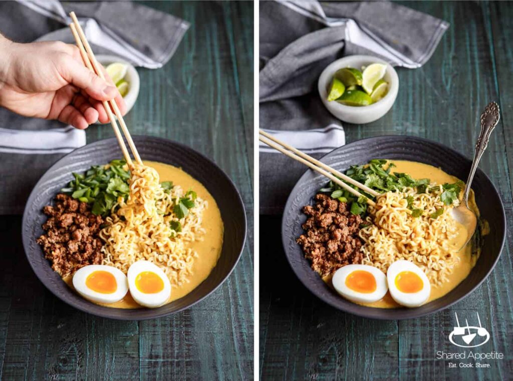 Spicy Lamb Coconut Curry Ramen - Shared Appetite