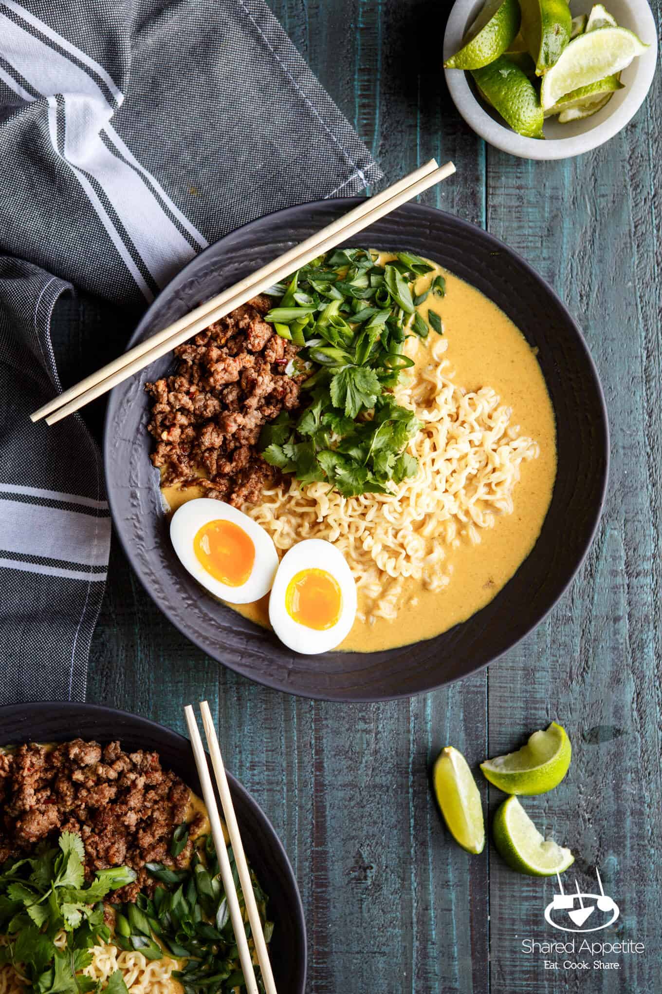 Spicy Lamb Coconut Curry Ramen | sharedappetite.com