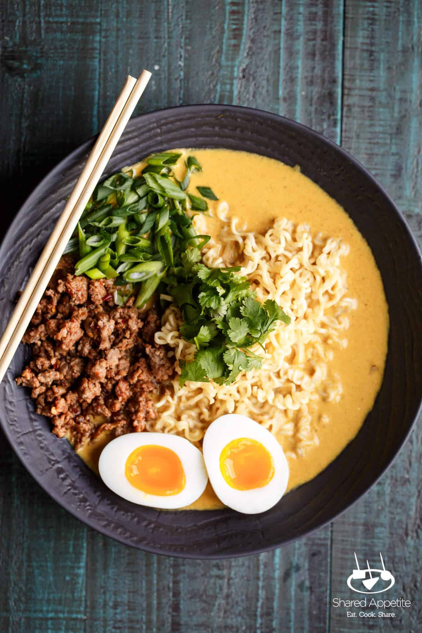 Spicy Lamb Coconut Curry Ramen | sharedappetite.com