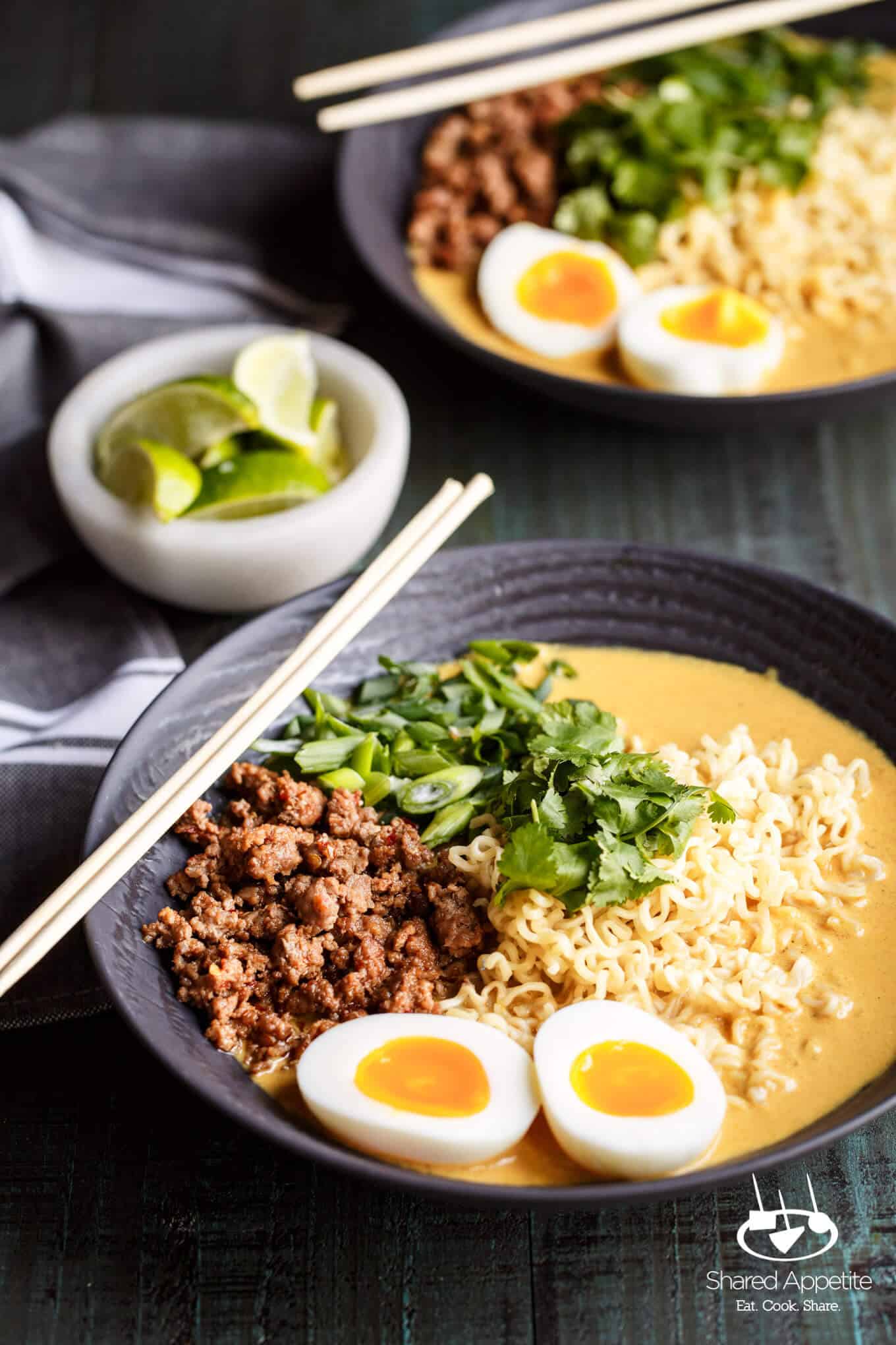 Spicy Lamb Coconut Curry Ramen | sharedappetite.com