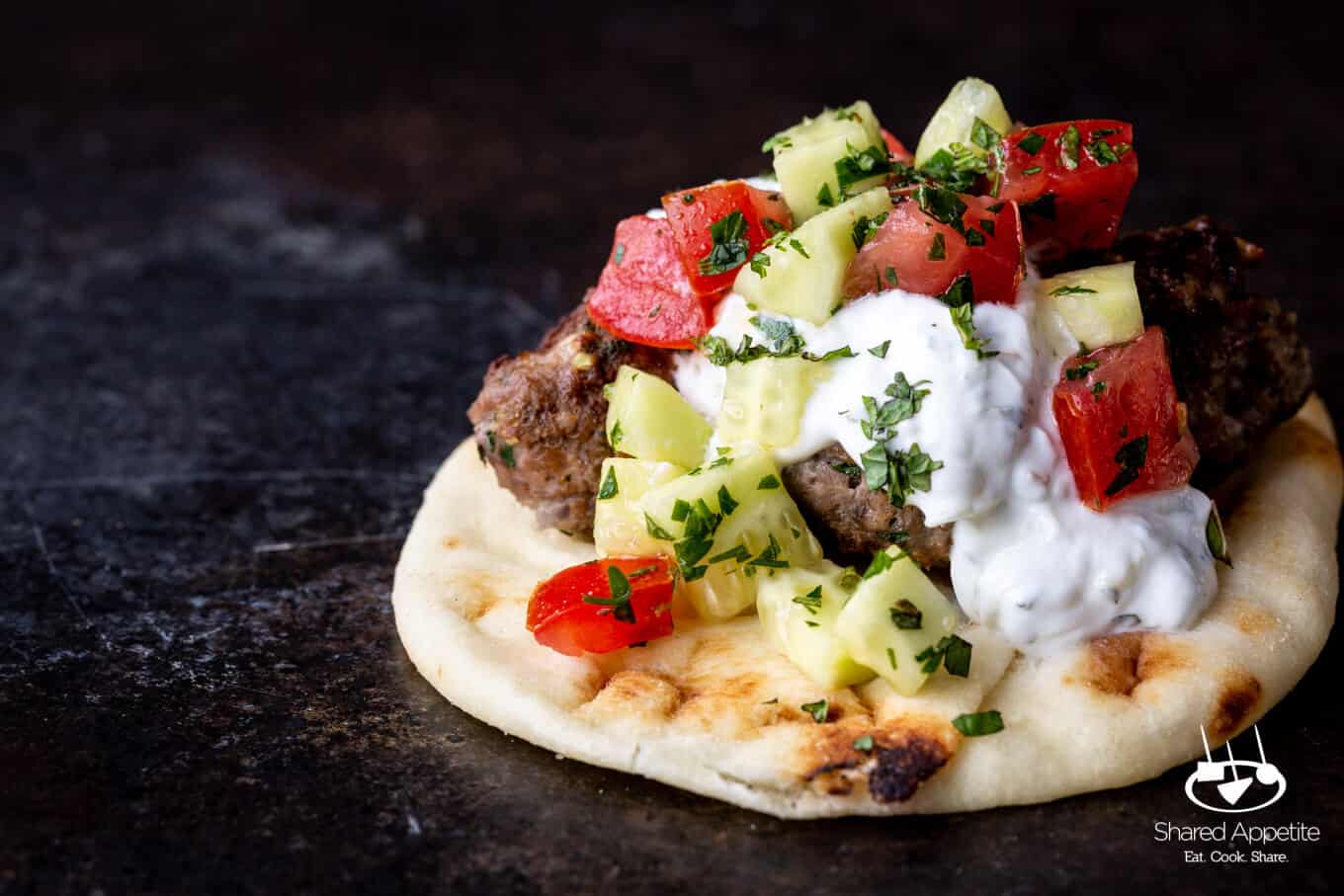 up close view of Greek Lamb Tacos | sharedappetite.com