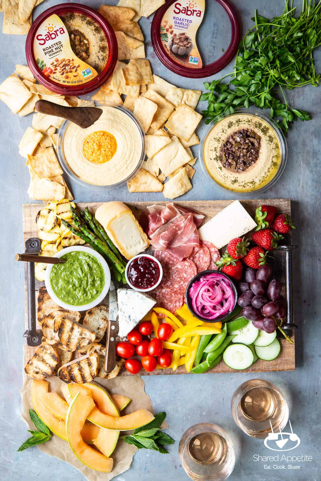 Sabra Hummus for How To Build A Summer Charcuterie Board | sharedappetite.com