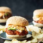 Korean Fried Chicken Sandwiches with Kimchi Slaw and Gochujang AIoli | sharedappetite.com