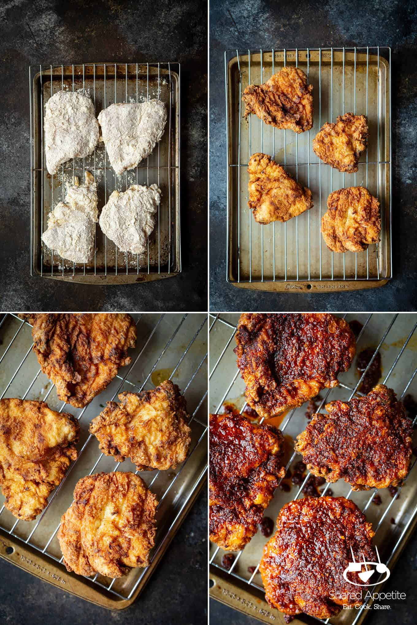 Korean Fried Chicken Sandwiches with Kimchi Slaw and Gochujang AIoli | sharedappetite.com