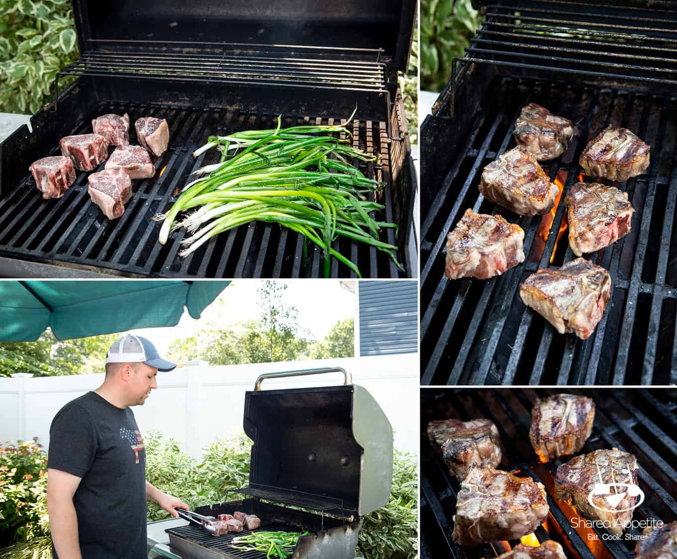 grilling Korean Lamb Chops with Grilled Scallions | sharedappetite.com