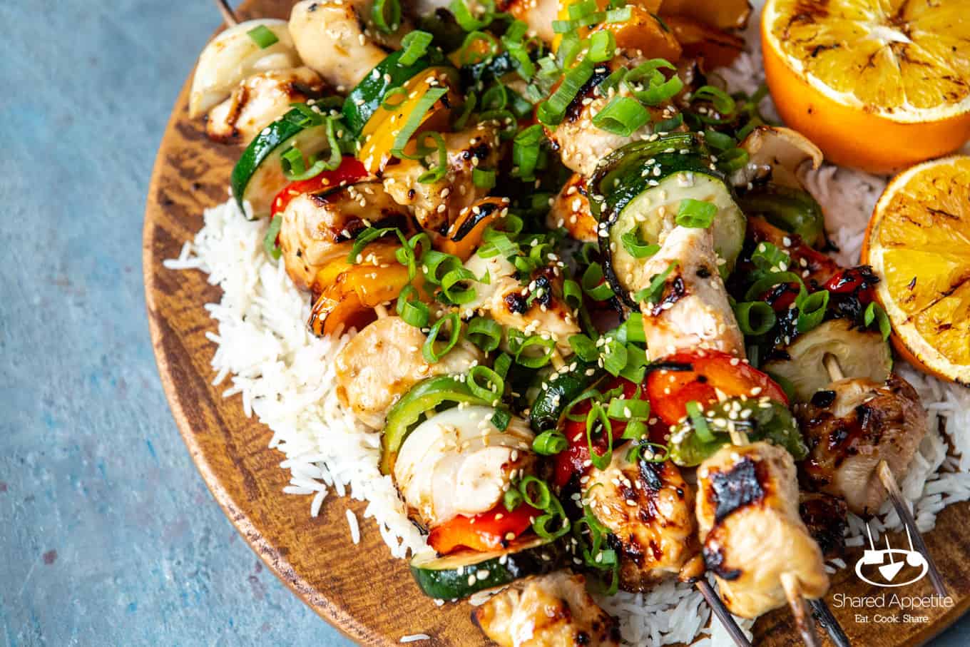 Orange Ginger Chicken Kebabs | sharedappetite.com