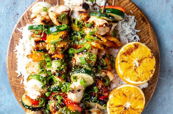 Orange Ginger Chicken Kebabs | sharedappetite.com