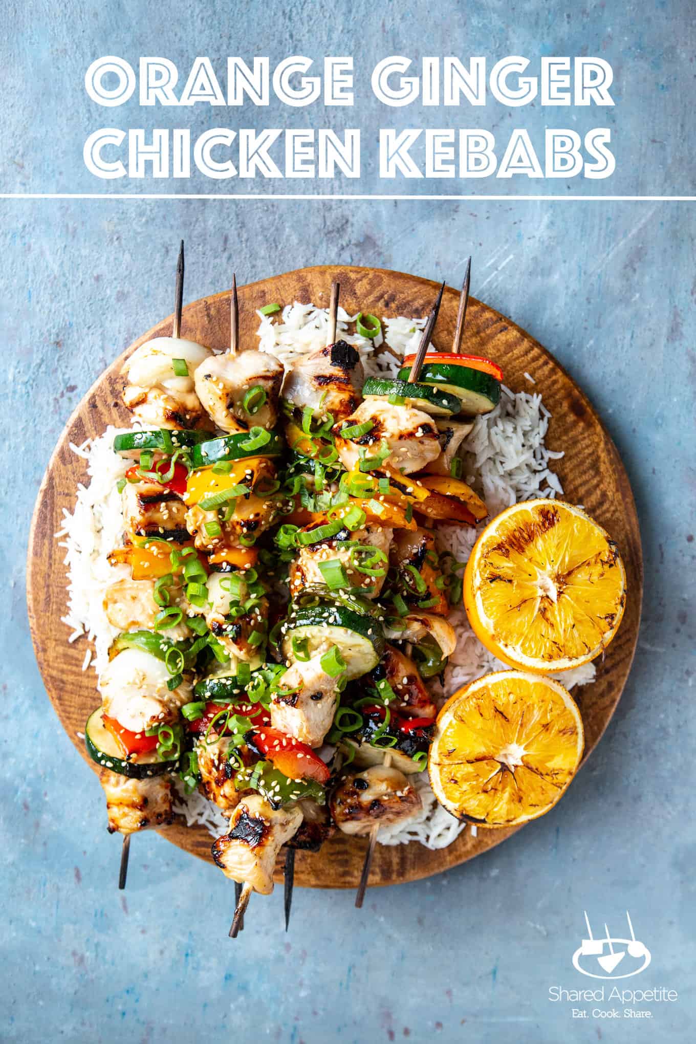 Orange Ginger Chicken Kebabs | sharedappetite.com