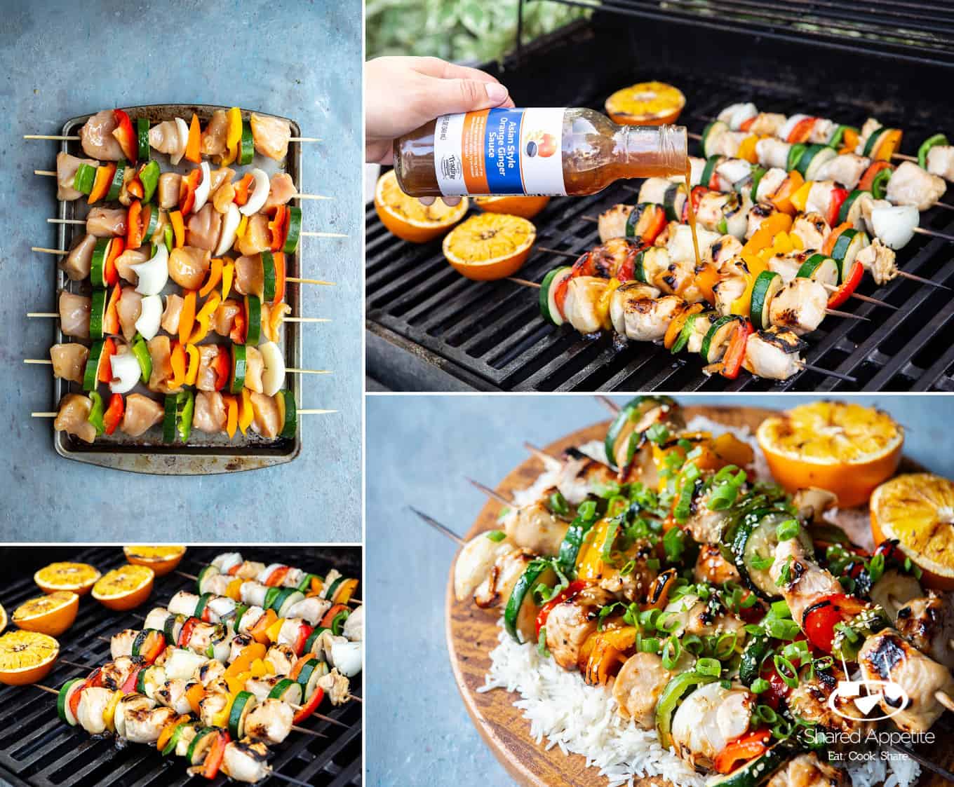 Orange Ginger Chicken Kebabs | sharedappetite.com