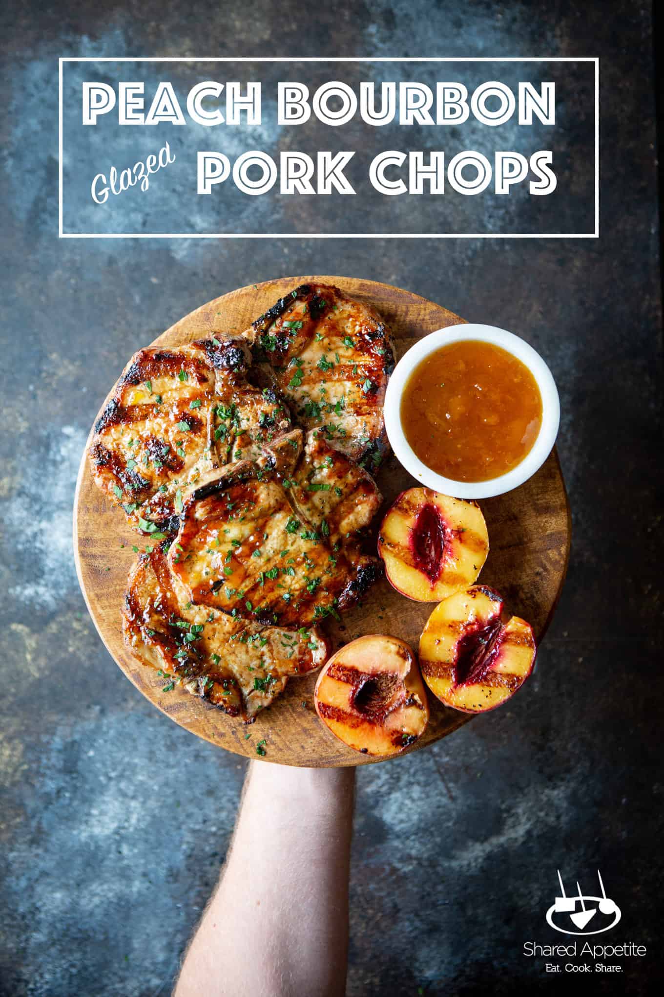Peach Bourbon Glazed Pork Chops | sharedappetite.com