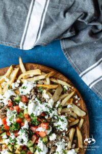 Loaded Mediterranean Lamb Fries | sharedappetite.com