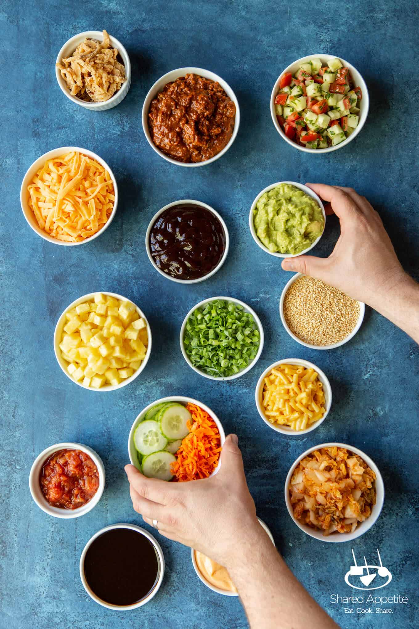 Ultimate DIY Hot Dog Bar toppings