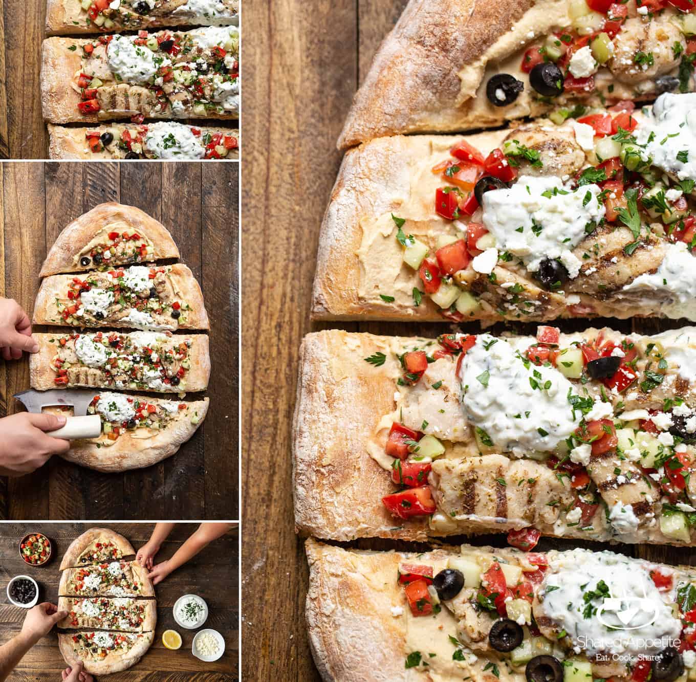 Greek Chicken Flatbread | sharedappetite.com