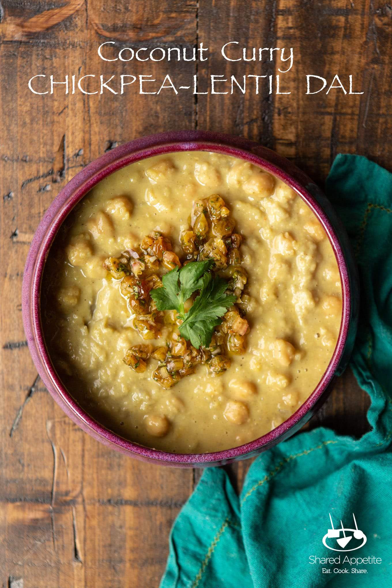 Coconut Curry Chickpea-Lentil Dal