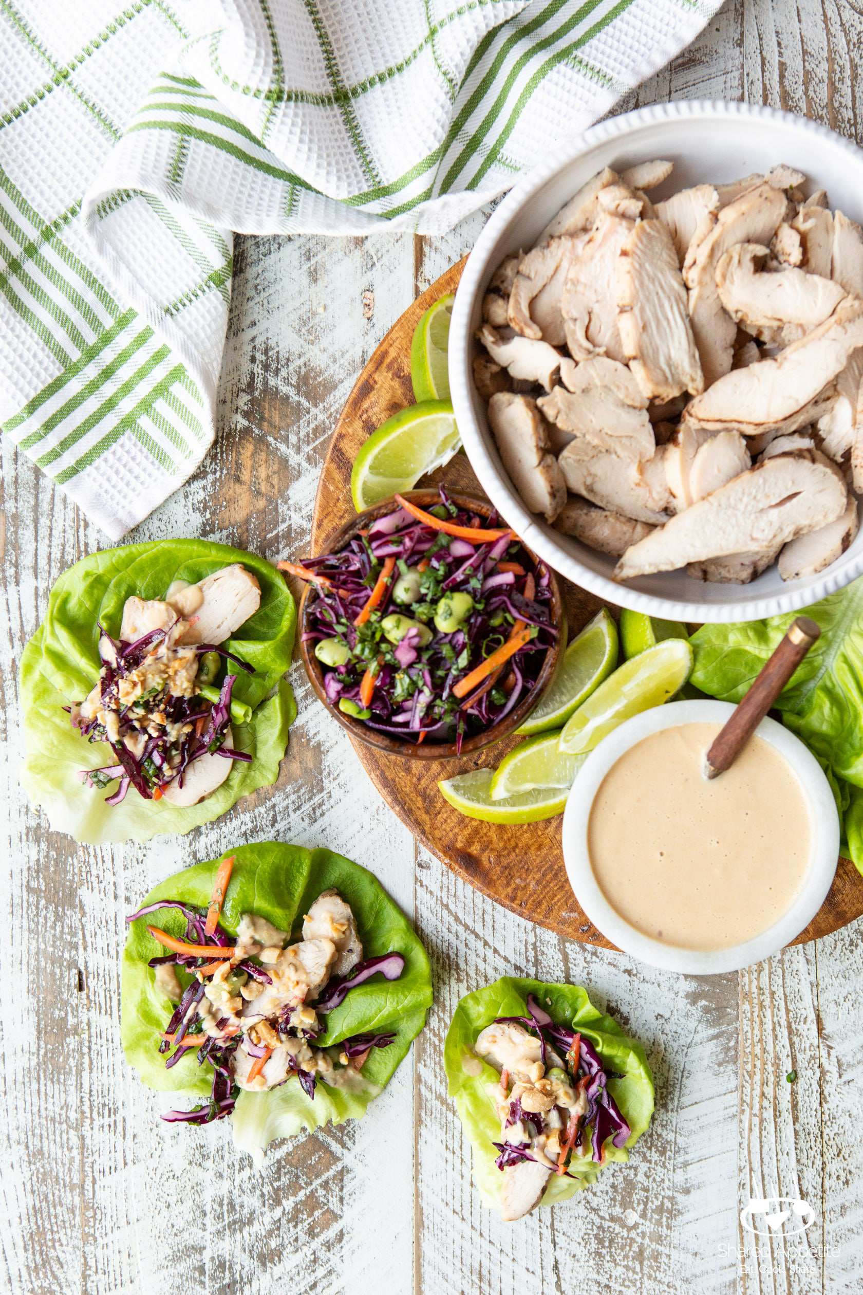 Thai Peanut Chicken Lettuce Wraps