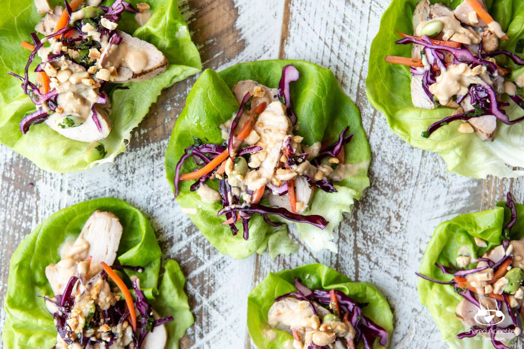 Thai Peanut Chicken Lettuce Wraps