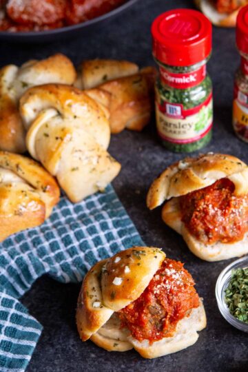 Garlic Knot Meatball Sliders