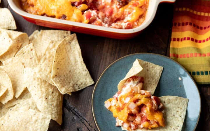 Quick and Easy Taco Dip | sharedappetite.com