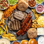 Summer BBQ Hot Dog and Burger Charcuterie Board | sharedappetite.com