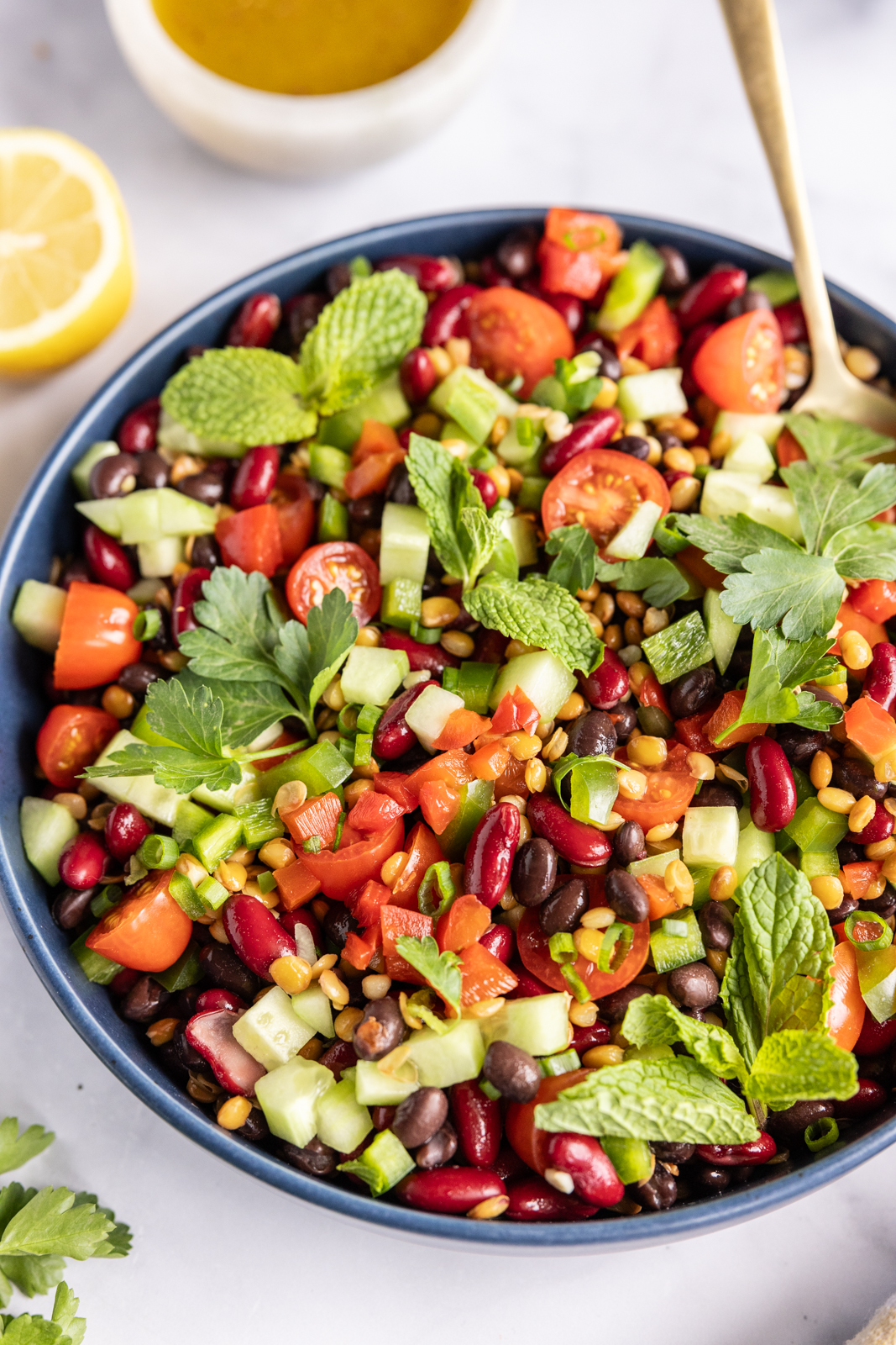 Mediterranean Dense Bean Salad - Viral Tik Tok Recipe 7 viral tiktok mediterranean dense bean salad 3